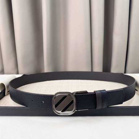 杰尼亚，头层牛皮 宽3.5Cm 官网同步，纯铜金属标识，适合商务低调人士！ - 点击图像关闭