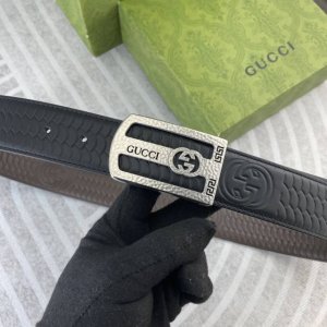 古奇 特种皮腰带系列 ，原厂五金精品不锈钢扣，手感柔软舒适 宽3.8Cm。