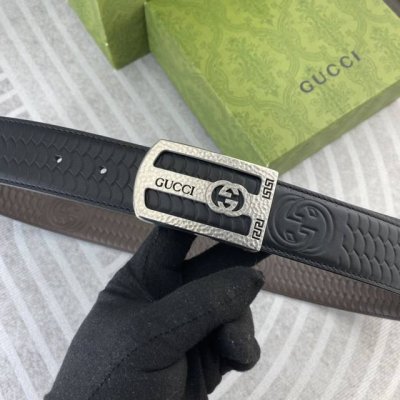 古奇 特种皮腰带系列 ，原厂五金精品不锈钢扣，手感柔软舒适 宽3.8Cm。