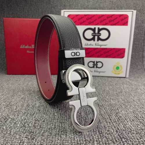 品名：菲拉格幕 原单皮带 材质：原单牛皮腰带 百分百头层牛皮腰带保证真皮，24K纯钢扣，专柜原单品质、做工精细，时尚大牌，送人自用首选 包装： 请认准如图专柜包