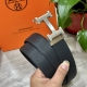 自动扣腰带］Hermes爱马仕宽3.5Mm 双面进口头层牛皮制作 搭配经典钢扣 真材实料 时尚经典 做工精致 高端男士皮带 长度可裁剪100125