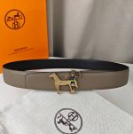 HermèS爱马仕 双头尖 两面手掌纹 定金品质 双面头层牛皮 寸半38Mm 配H新款珐琅亮金 银扣 顶级