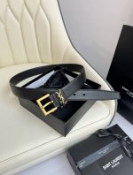 特 Saint Laurent 圣罗兰女士腰带皮带 原厂真金电渡扣头，意大利原厂皮，宽3.0Cm，代购级。