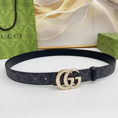 Gucci 3.0Cm 经典防水布料搭配头层牛皮底，经典双C挂扣，时尚百搭！