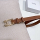 特 Celine 压小花 Triomphe中号Triomphe压印天然牛皮革腰带 2.5Cm 最新款