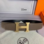 特 P190 HermèS[正]爱马仕 双头尖 双面原版 原单品质 进口头层牛皮 灰色荔枝纹搭配黑色平纹 寸半38Mm 配官网H马拉车花纹亮金 亮银 亮枪扣