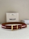 Bally 巴利 专柜新款 男士休闲布配皮双用腰带 宽3.4Cm这款帆布腰带饰以蓝色和奶油色迷幻火车条纹，搭配土黄底 经典针扣 搭扣更显纤细，采用钛金属色调亮面