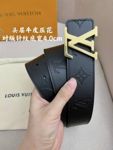 Lv 4.0Cm进口牛皮面料压花 专柜对版针纹、展现时下流行的工艺-动感设计精神。