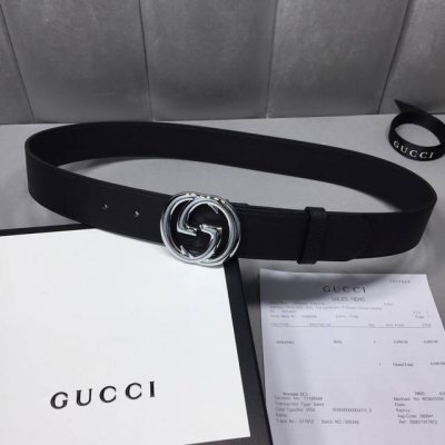 配送专柜全套礼盒包装。 Gucci 经典原单配以标志双 G 带扣。宽度:3.8Mm，修长真皮腰带采用Gucci原厂小牛皮精致而成。手感柔软 品质保证 无忧售后