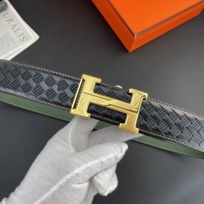 爱马仕 特种皮腰带系列 ，原厂五金精品不锈钢扣，手感柔软舒适 宽3.8Cm。