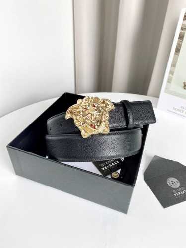 配全套包装礼盒 男款腰带皮带 Versace 原单腰带，进口原版头层牛皮，搭配经典美人头真空电镀五金，宽度3.8Cm