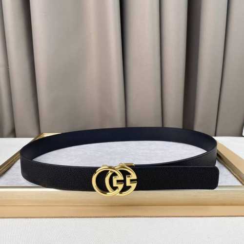 古奇 该款采用意大利头层腰带 宽度35Mm上身效果巨好 时髦中带着随性和酷感 不锈钢材质不易氧化