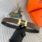 爱马仕 特种皮腰带系列 原厂五金精品不锈钢扣 手感柔软舒适 宽3.8Cm