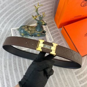 爱马仕 特种皮腰带系列 原厂五金精品不锈钢扣 手感柔软舒适 宽3.8Cm