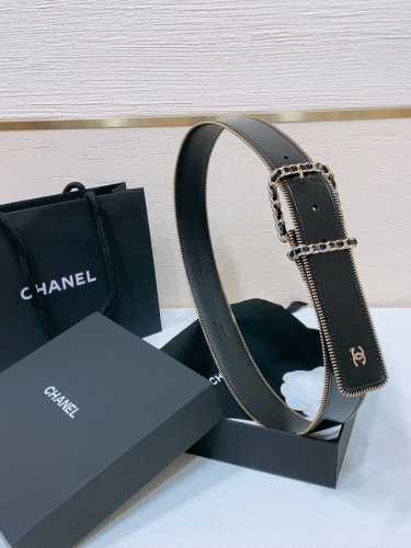Chanel 24C 黄铜金属 进口亮面小牛皮 4.0Cm 手感柔软 精致腰带