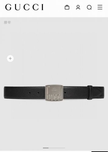 古奇 新款 宽3.5Cm 男士腰带 各式百搭单品继续为Gucci 早春系列添姿加彩。这款时尚腰带以黑色皮革匠心呈现，配以由钯金色调金属打造的Gucci铭牌腰带扣