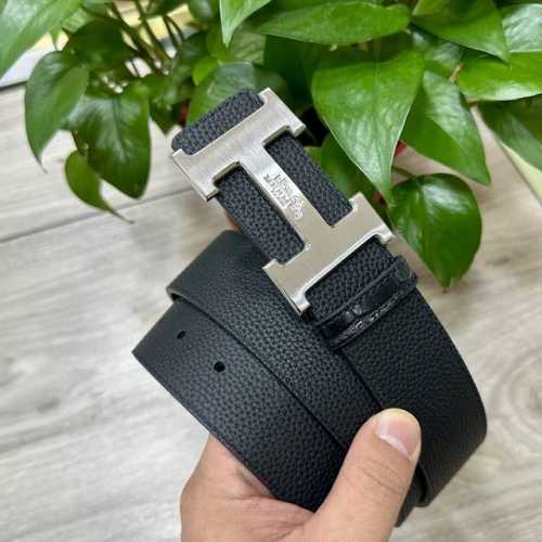 Hermes.爱马仕 男士真皮腰带 宽度3.8Cm 原版带身 配搭精品钢扣 可双面使用 触感厚实
