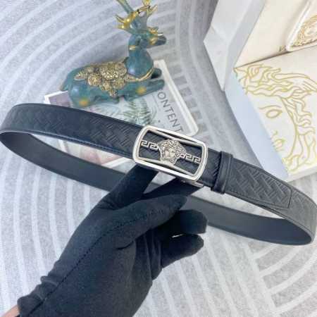 范思哲 特种皮腰带自动带系列 ，原厂五金精品不锈钢扣，手感柔软舒适 宽3.5Cm。 - 点击图像关闭