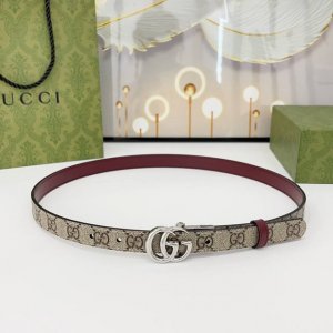 特 Gucci 古驰 2.0Cm 经典进口帆布防水料配牛皮底 搭配Cc转动扣 双面可用 做工精细