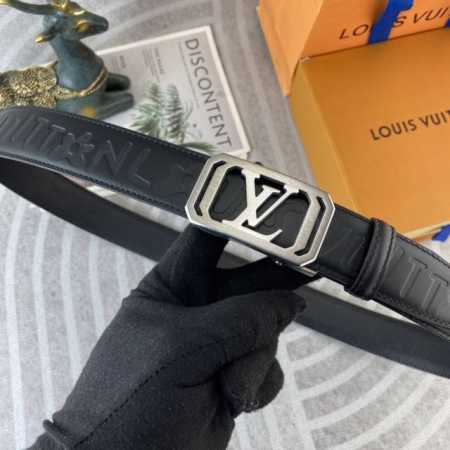 Lv 特种皮腰带自动带系列 ，原厂五金精品不锈钢扣，手感柔软舒适 宽3.5Cm。 - 点击图像关闭