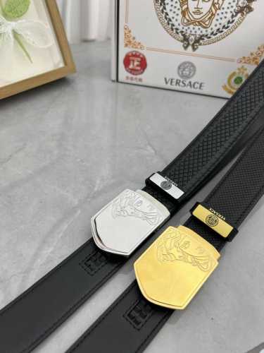品名：Versace.范思哲 自动带 材质：原单牛皮腰带 百分百头层牛皮腰带保证真皮，24K纯钢扣，专柜原单品质、做工精细，时尚大牌，送人自用首选 包装： 请认