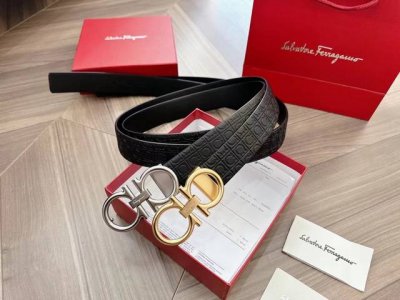 首选Ferragamo菲拉格慕 皮带将摩登设计与精湛的手工技艺完美结合；压花纹带身 打造出风格华贵典雅，实用性和款式并重；3.5Cm宽 搭配最新原版真空电镀五金