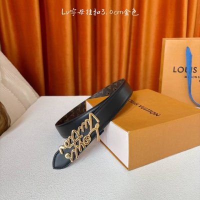 路易威登 3.0Mm 女款 双面原厂皮 双面使用 原厂精品扣头 高端顶级品质 休闲百搭 专柜同款