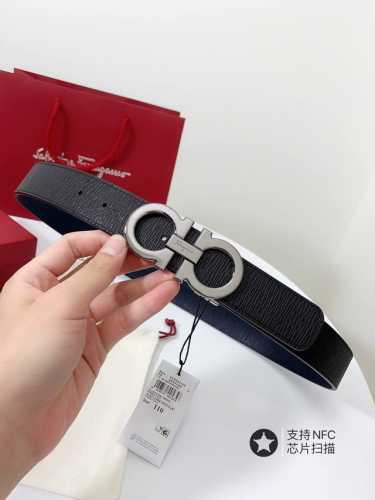 特 Ferragamo菲拉格慕 全套包装 3.5Cm高级定制款男士皮带 ，双面进口牛皮，自行选择搭配 真材实料 很有质感 时尚经典不失风范 可自行裁剪