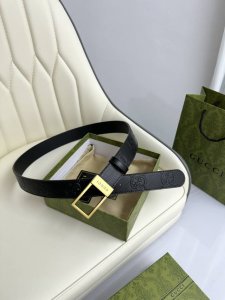 特 Gucci，原厂精密电渡扣头，意大利原厂皮，宽3.5Cm，代购级。