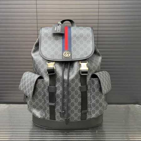 Gucci 古奇 印花双G 双肩包 背包 书包 男女通用 实物拍摄 原厂原版面料 配送防尘布袋 34 X 42 Cm。 - 点击图像关闭