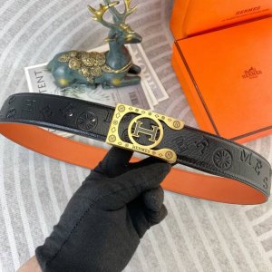 爱马仕 特种皮腰带系列 原厂五金精品不锈钢扣 手感柔软舒适 宽3.8Cm