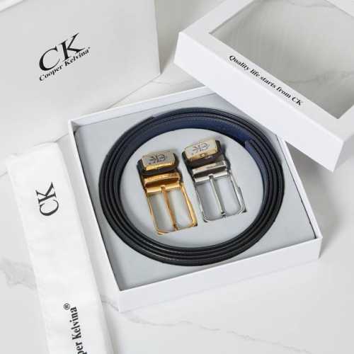 皮带：C K顶级复刻.单扣 双扣 腰带：Ck潮牌.专柜正品.Cooperkelvina原单大牌品质百分百进口原厂头层牛皮，内穿暗扣尾巴.保证真皮-Ck字母Log