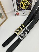 品名：LV..路易..威登自动带 材质：原单牛皮腰带 百分百头层牛皮腰带保证真皮，24K纯钢扣，专柜原单品质、做工精细，时尚大牌，送人自用首选 包装： 请认准如