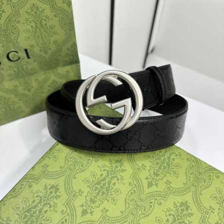 Gucci 774153 92Tin 水晶暗黑gg Supreme Pvc老花 内衬进口专用底料 宽度4.0Cm 新版圆润互扣式双g搭扣 - 点击图像关闭