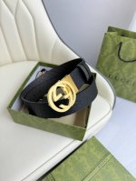Gucci，原厂精密电渡扣头，意大利原厂皮，宽3.7Cm，代购级。