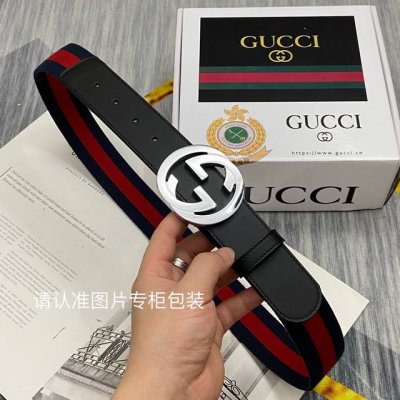 品牌：Gucci、、古、、奇 原单： 皮带腰带：单面使用专柜质量、百分百头层牛皮、条纹布、送人自用首选、保证真皮 包装：请认准图片专柜包装、送打孔器 全套包装