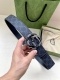 特 宽度3.8Cm Gucci Gg Supreme帆布腰带，饰以互扣式双 G 带扣。腰带为意大利尺寸， 黑色 蓝色 米色 乌木色 Gg Supreme帆布，采