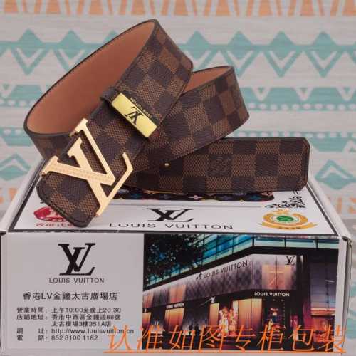 品名：Lv·皮带原单·腰带· 材料：百分百头层牛皮腰带，保证真皮皮带，专柜原单品质、做工精细，送人自用首选 包装： 请认准如图专柜包装，赠送打孔