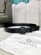 宽度4.0Cm Versace 范思哲 此款古希腊回纹皮带饰有Versace品牌标志：3D美杜莎皮带扣，这也是Palazzo系列的一部分。
