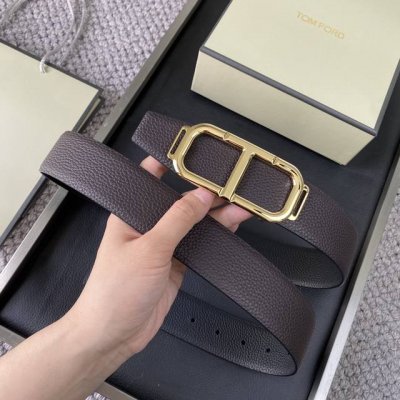 Tom Ford 汤姆福特。新品高端双面小牛皮，简约商务男士腰带，4.0Cm宽，双面使用，配原版包装