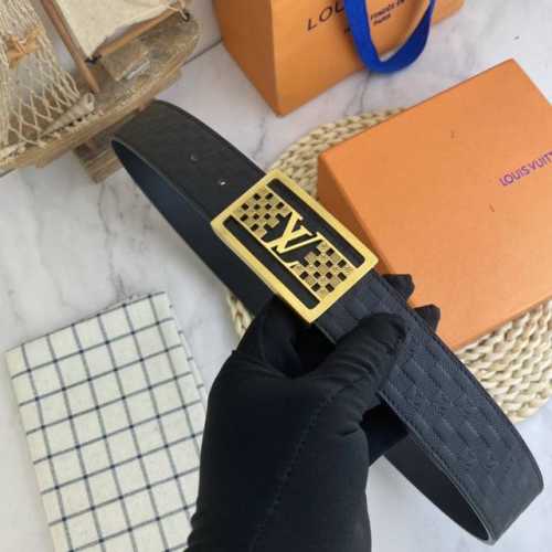 Lv 男士腰带38Mm 双面进口皮可双面使用 专柜走线 搭配新款扣
