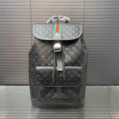 Gucci 古奇 印花双G 双肩包 背包 书包 男女通用 实物拍摄 原厂原版面料 配送防尘布袋 30 X 40 Cm。