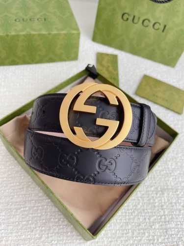 特 配全套包装礼盒 Gucci 4.0Cm专柜同款压花，意大利进口头层小牛皮，原版磨砂皮底。搭配纯铜五金带扣，纯进口机械车线，工艺精细，原单品质。