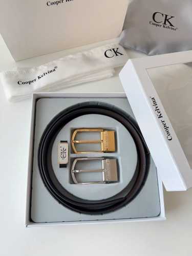 皮带：C K顶级复刻.单扣 双扣 腰带：Ck潮牌.专柜正品.Cooperkelvina原单大牌品质百分百进口原厂头层牛皮，内穿暗扣尾巴.保证真皮-Ck字母Log