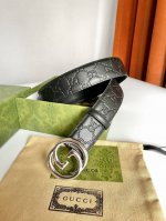 特 Gucci 古奇 Signature腰带 热压大花3.8宽度触感厚实，印花图案清晰分明