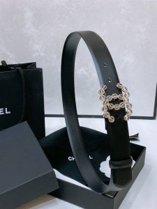Chanel 24C 树脂水晶 Logo搭扣 黄铜金属 进口胎牛皮平纹带身 饰有Cc小Logo手感柔软 细腻 3.0Cm