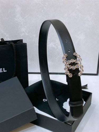 Chanel 24C 树脂水晶 Logo搭扣 黄铜金属 进口胎牛皮平纹带身 饰有Cc小Logo手感柔软 细腻 3.0Cm