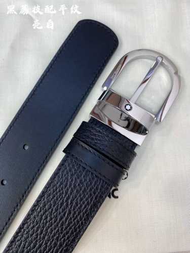 特 Montblanc万宝龙 宽3.5cm 采用头层牛皮 精品针式扣头 自由裁剪商务休闲皮带