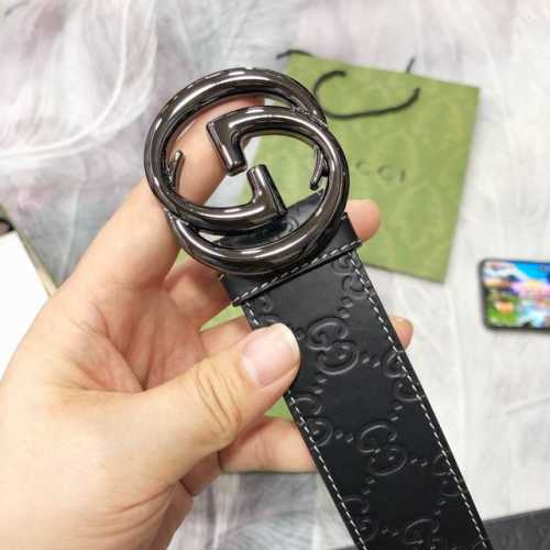 古奇 原单40Mm 带身采用进口面胶，进口硅胶底 原厂定制 新款专用，扣头采用精品纯铜扣，正品开版。专营专柜款！