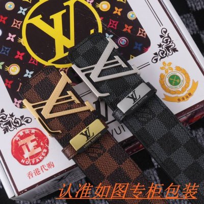 品名：Lv路易斯登原单 材料：百分百头层牛皮，保证真皮。专柜原单品质、做工精细，送人自用首选 包装： 请认准如图专柜包装，赠送打孔器，银联发票，宽度3.8Cm